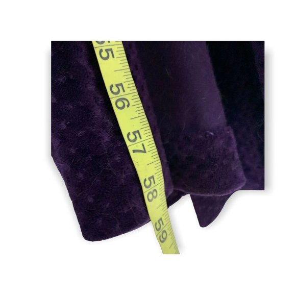 Vintage 80s Purple Satin Textured Velvet Long Robe Small - Picture 9 of 12